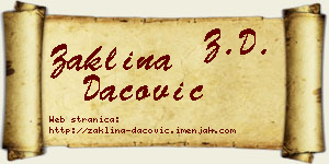 Žaklina Dacović vizit kartica